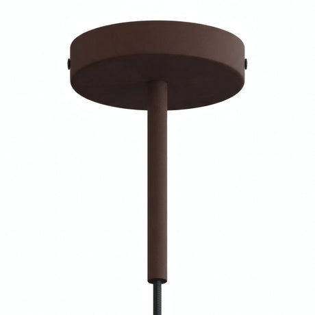 Cilindrische metalen plafondkap met trekontlasting van 15 cm — Roest