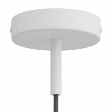 Cilindrische metalen plafondkap met trekontlasting van 7 cm — Mat wit