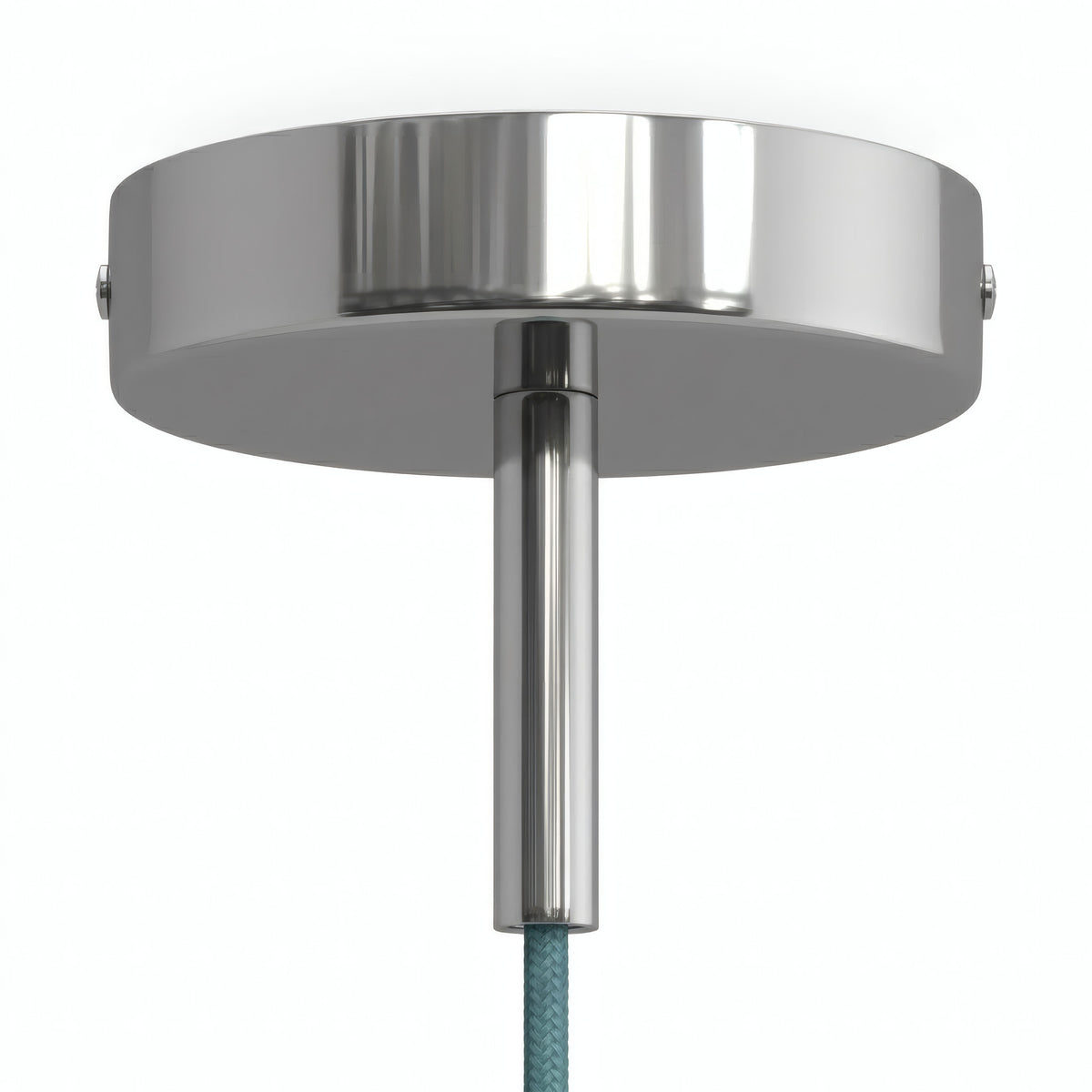 Cilindrische metalen plafondkap met trekontlasting van 7 cm — Chroom