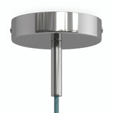 Cilindrische metalen plafondkap met trekontlasting van 7 cm — Chroom
