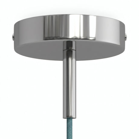 Cilindrische metalen plafondkap met trekontlasting van 7 cm — Chroom