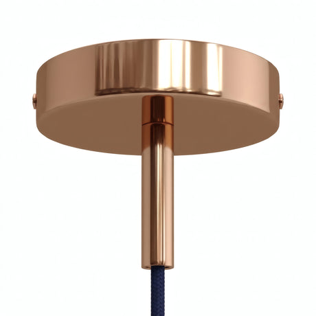 Cilindrische metalen plafondkap met trekontlasting van 7 cm — Koper