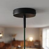 Cilindrische metalen plafondkap met trekontlasting van 7 cm — Zwart