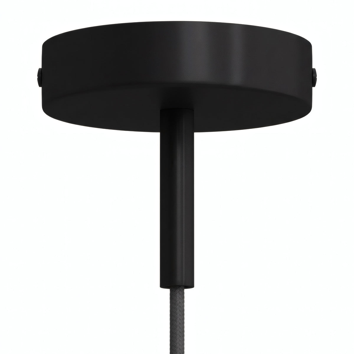 Cilindrische metalen plafondkap met trekontlasting van 7 cm — Zwart