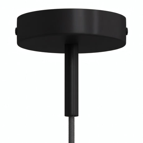 Cilindrische metalen plafondkap met trekontlasting van 7 cm — Zwart