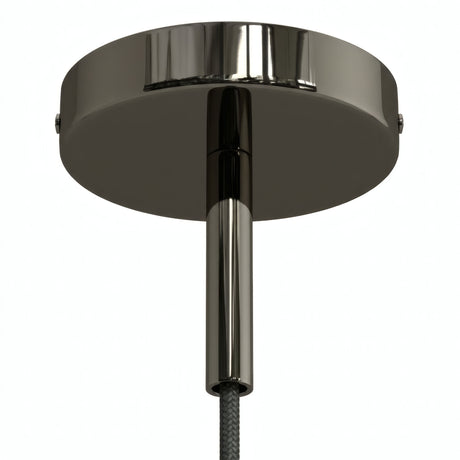 Cilindrische metalen plafondkap met trekontlasting van 7 cm — Zwarte parel