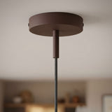 Cilindrische metalen plafondkap met trekontlasting van 7 cm — Roest