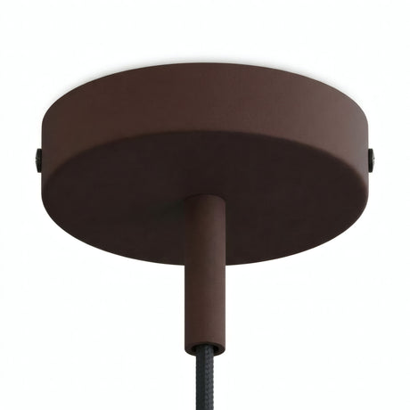 Cilindrische metalen plafondkap met trekontlasting van 7 cm — Roest