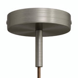 Cilindrische metalen plafondkap met trekontlasting van 7 cm — Satijn titanium