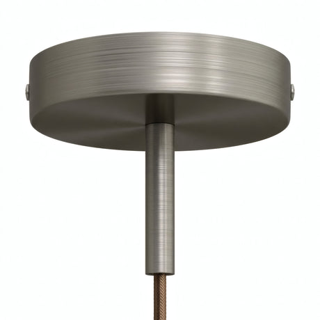 Cilindrische metalen plafondkap met trekontlasting van 7 cm — Satijn titanium