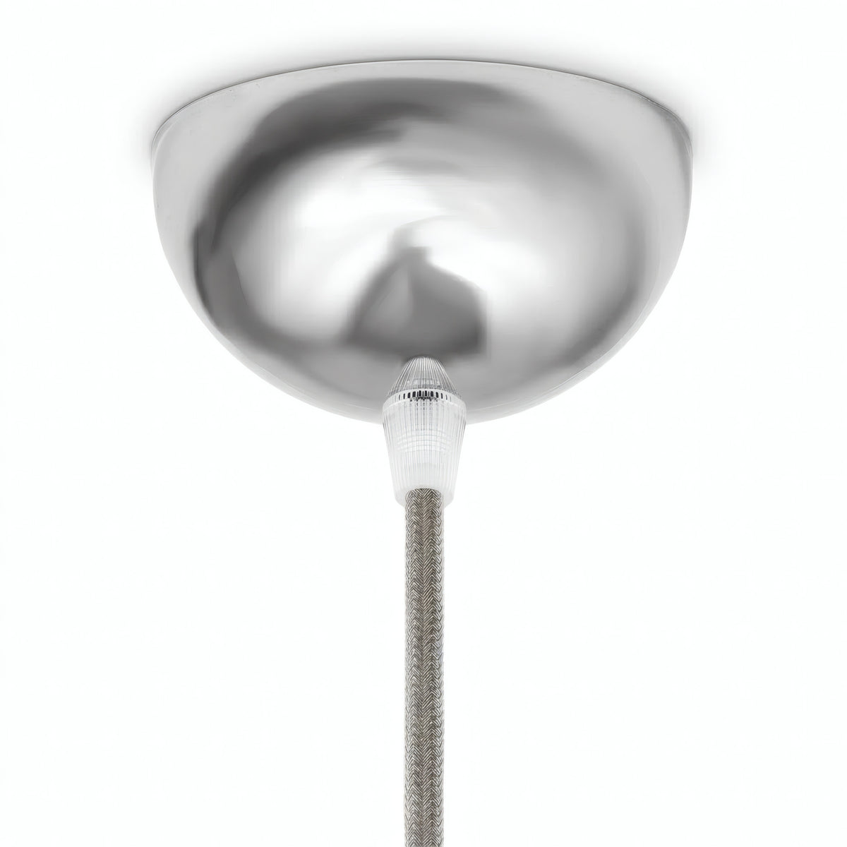 Halfronde plafondkap van metaal, Ø 100 mm — Chroom