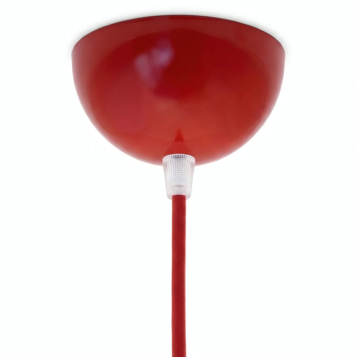 Halfronde plafondkap van metaal, Ø 100 mm — Rood