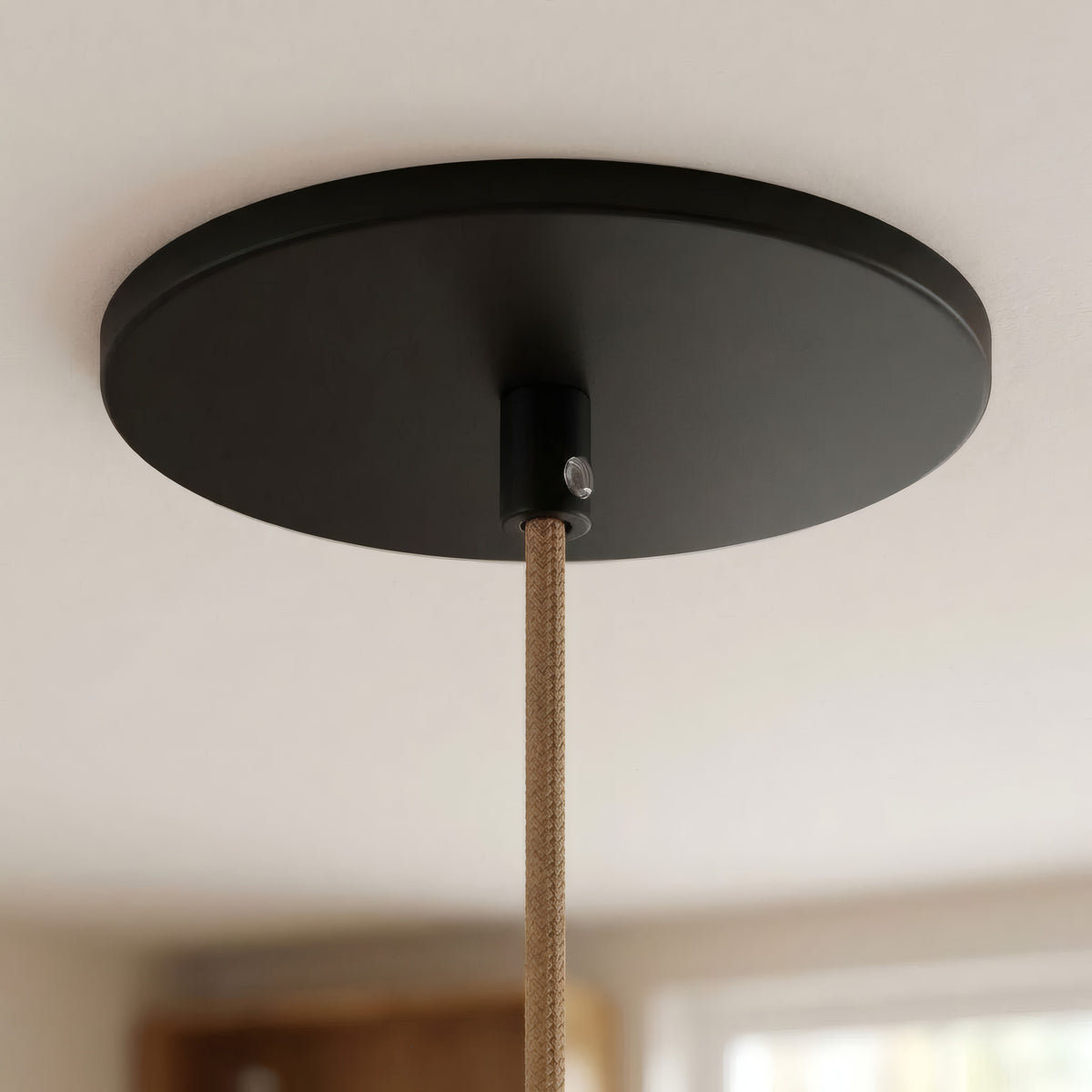 Inbouwplafondkap vlak met het plafond, Ø 126 mm — Zwart
