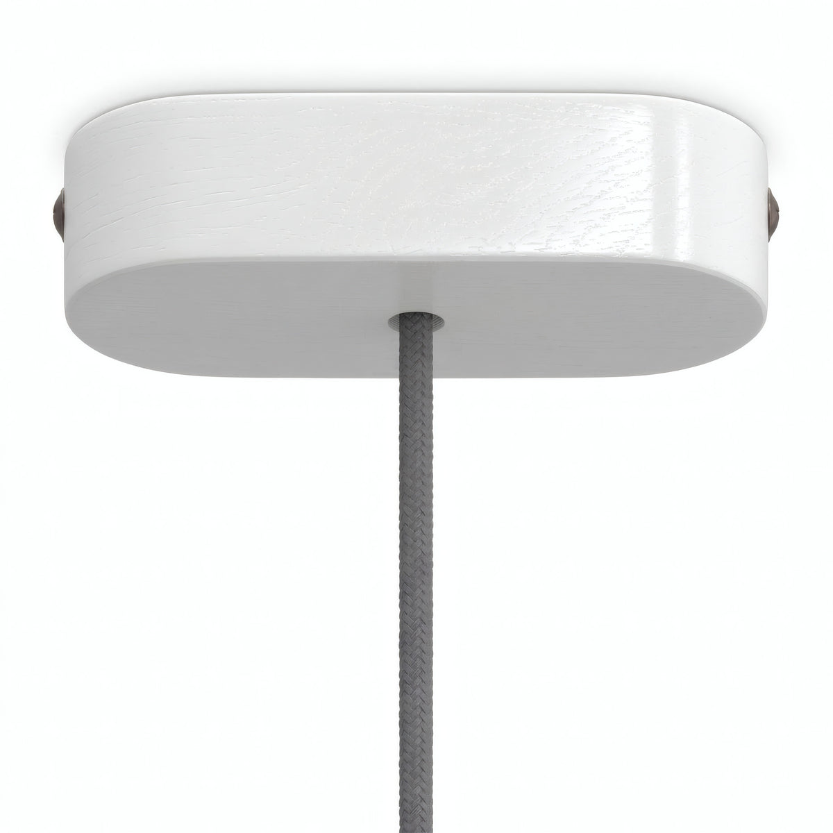 Ovale plafondkap van hout, 120 × 51 mm — Wit