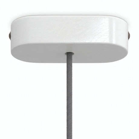Ovale plafondkap van hout, 120 × 51 mm — Wit