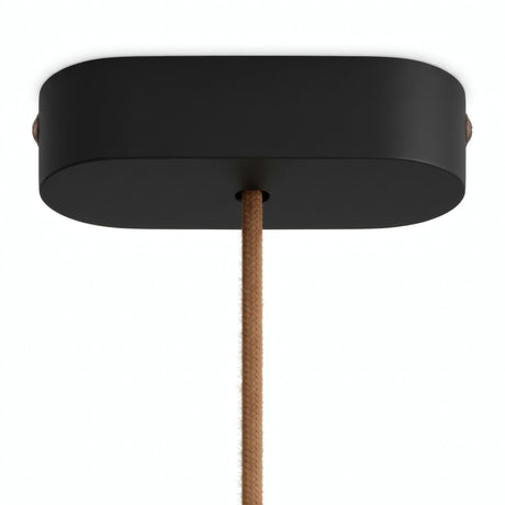 Ovale plafondkap van hout, 120 × 51 mm — Zwart