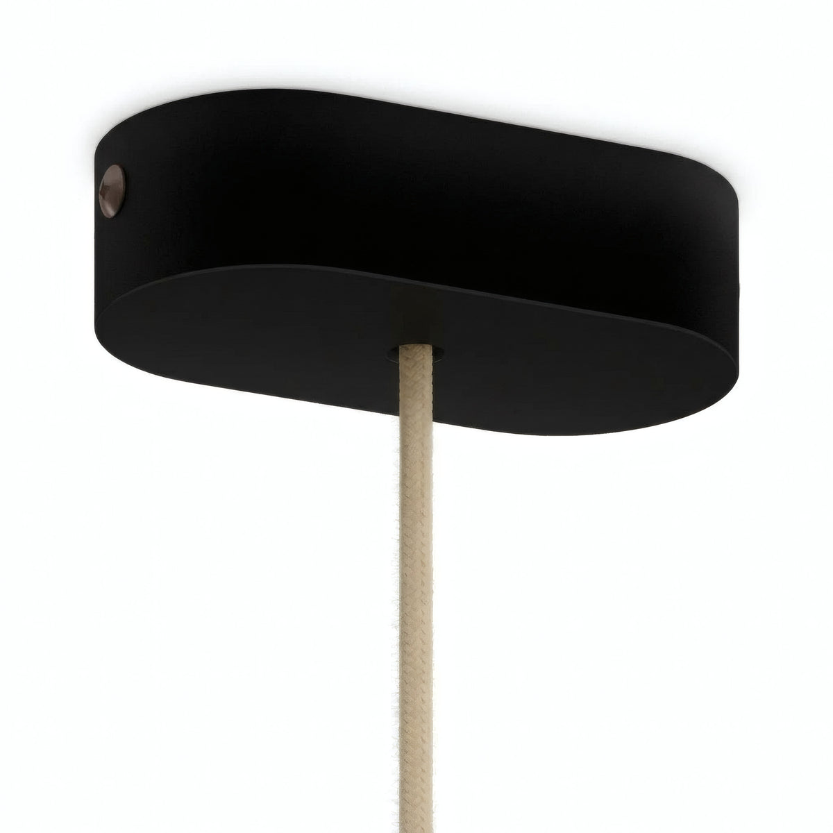 Ovale plafondkap van hout, 120 × 51 mm — Zwart