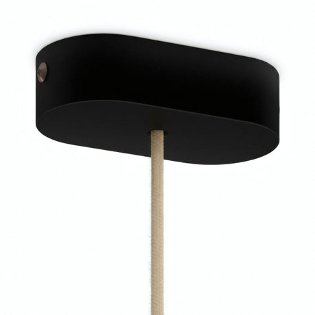 Ovale plafondkap van hout, 120 × 51 mm — Zwart
