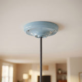 Porseleinen plafondkap met bevestigingsset, Ø 105 mm — Azuurblauw