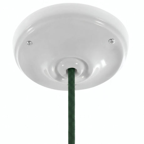 Porseleinen plafondkap met bevestigingsset, Ø 105 mm — Wit