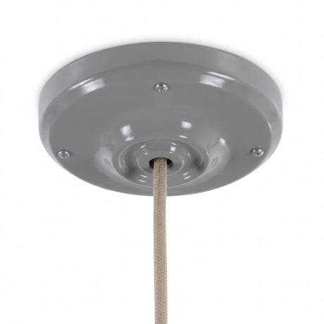 Porseleinen plafondkap met bevestigingsset, Ø 105 mm — Grijs