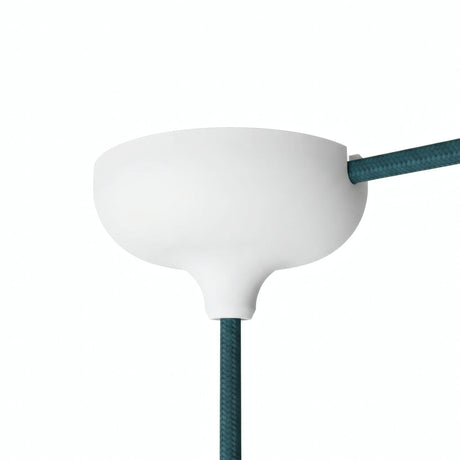 Siliconen plafondkap Ø 88 mm, centrale opening en zijuitgang — Wit