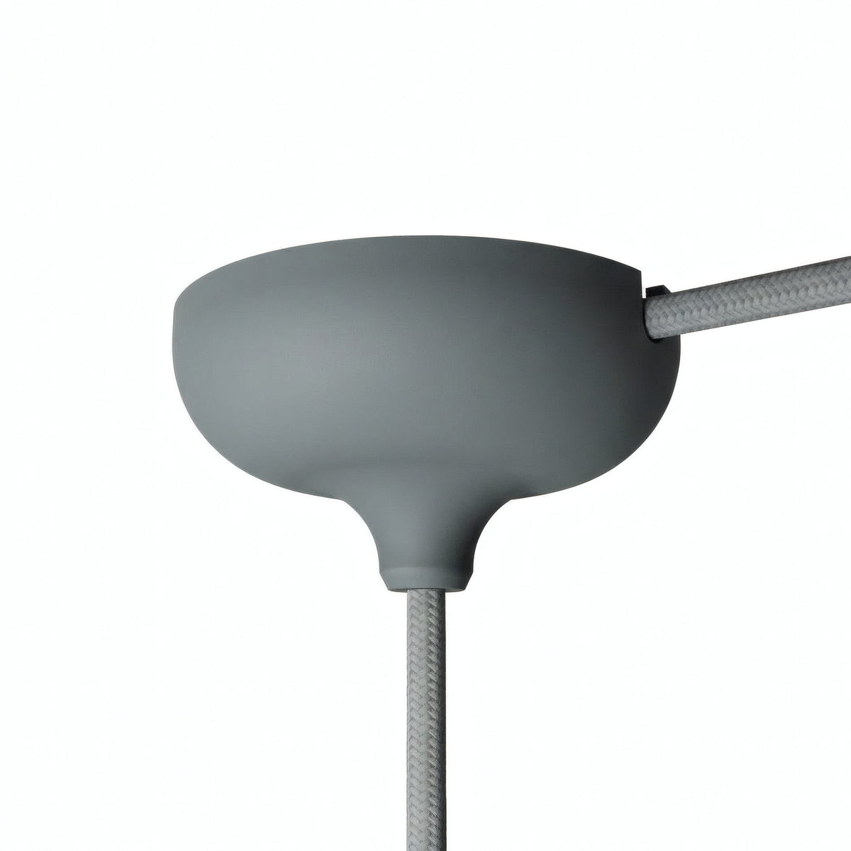 Siliconen plafondkap Ø 88 mm, centrale opening en zijuitgang — Grijs