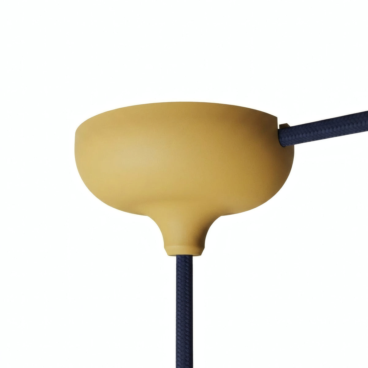 Siliconen plafondkap Ø 88 mm, centrale opening en zijuitgang — Mosterdgeel