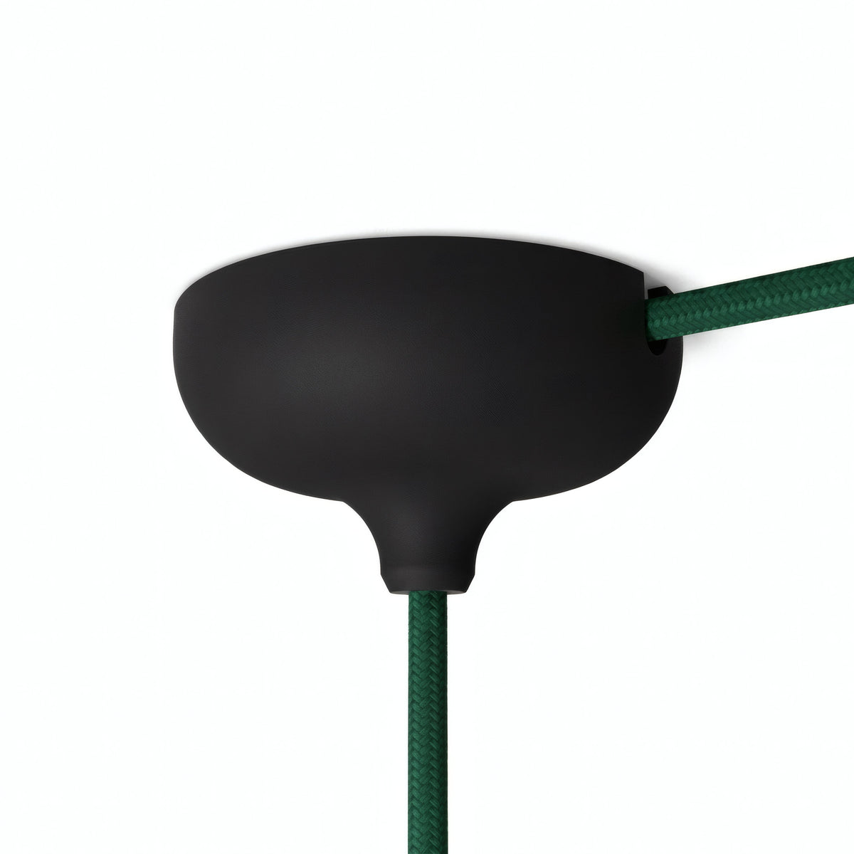 Siliconen plafondkap Ø 88 mm, centrale opening en zijuitgang — Zwart