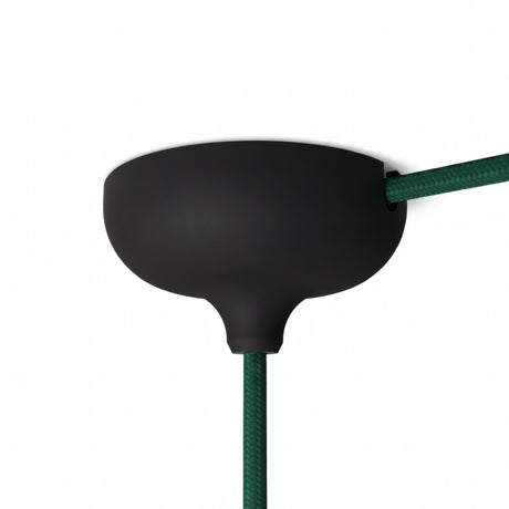 Siliconen plafondkap Ø 88 mm, centrale opening en zijuitgang — Zwart