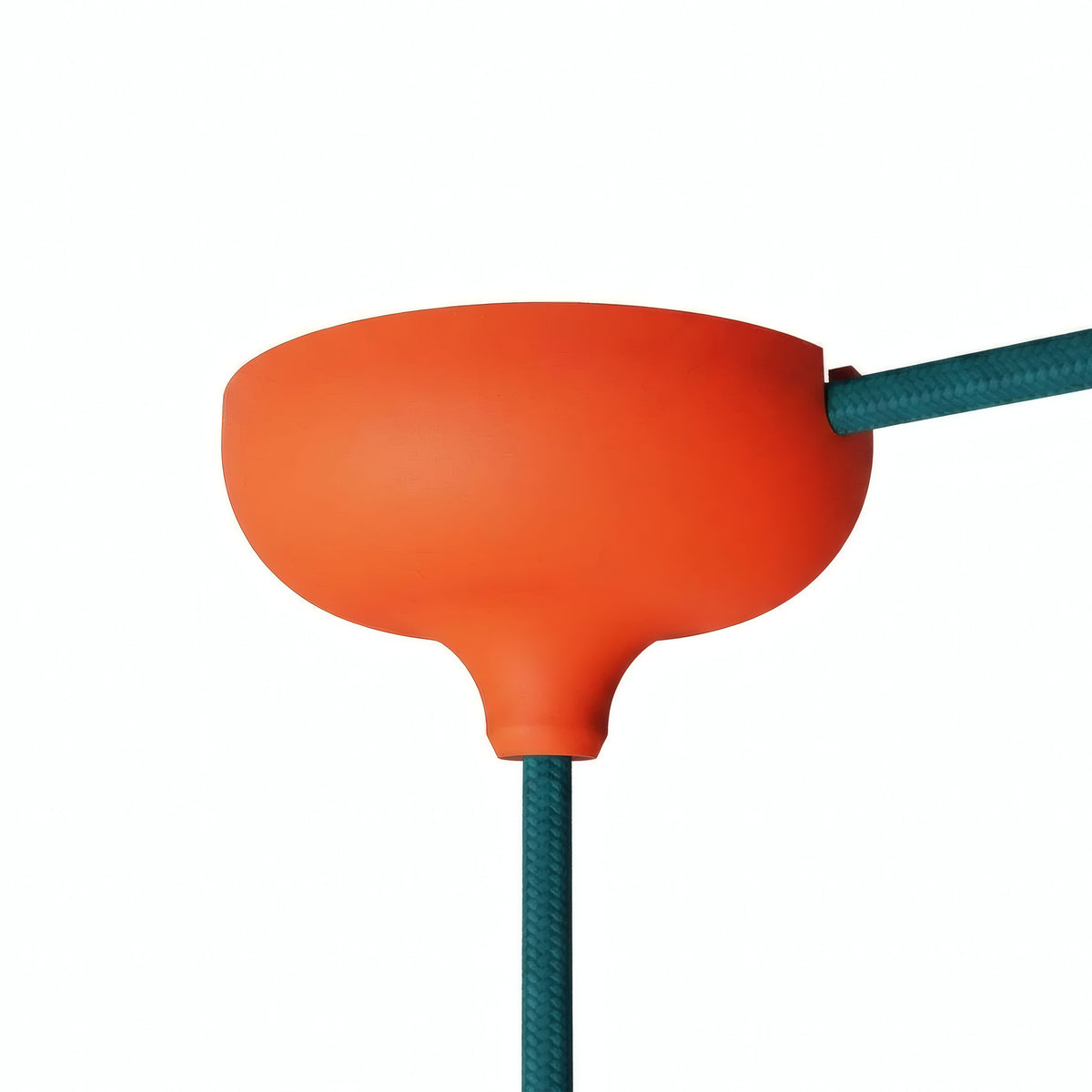 Siliconen plafondkap Ø 88 mm, centrale opening en zijuitgang — Oranje