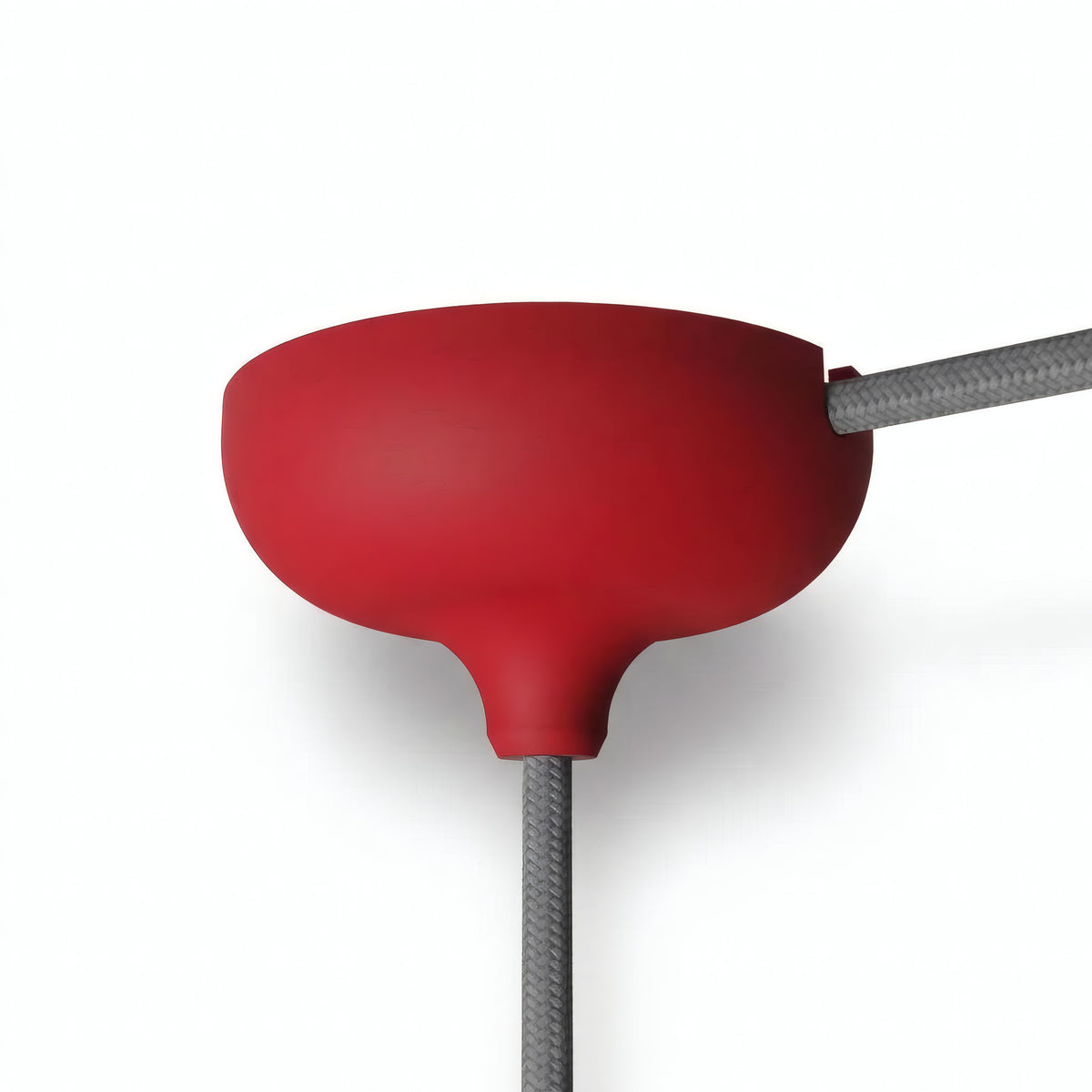 Siliconen plafondkap Ø 88 mm, centrale opening en zijuitgang — Rood