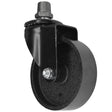 zwarte industriële roulette met gietijzeren fitting voor sanitair 15x21mm