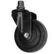 Zwarte draaibare industriële wiel op Fitting - rubber - 100mm - draaibaar industrieel wiel voor meubel - zicht 2