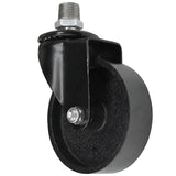 Zwart industrieel zwenkwiel met gietijzeren wiel van 100 mm, buitendraad, fitting van gegalvaniseerd gietijzer