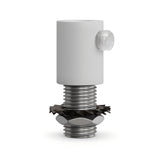 Cilindrische metalen trekontlasting M10x1, moer en ring — Wit