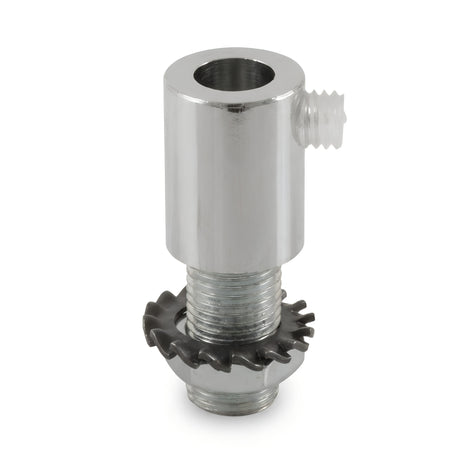 Cilindrische metalen trekontlasting M10x1, moer en ring — Chroom