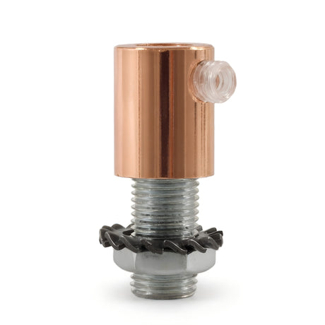 Cilindrische metalen trekontlasting M10x1, moer en ring — Koper