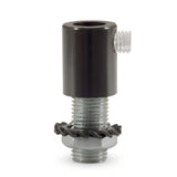 Cilindrische metalen trekontlasting M10x1, moer en ring — Zwarte parel