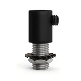 Cilindrische metalen trekontlasting M10x1, moer en ring — Zwart