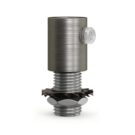 Cilindrische metalen trekontlasting M10x1, moer en ring — Satijn titanium