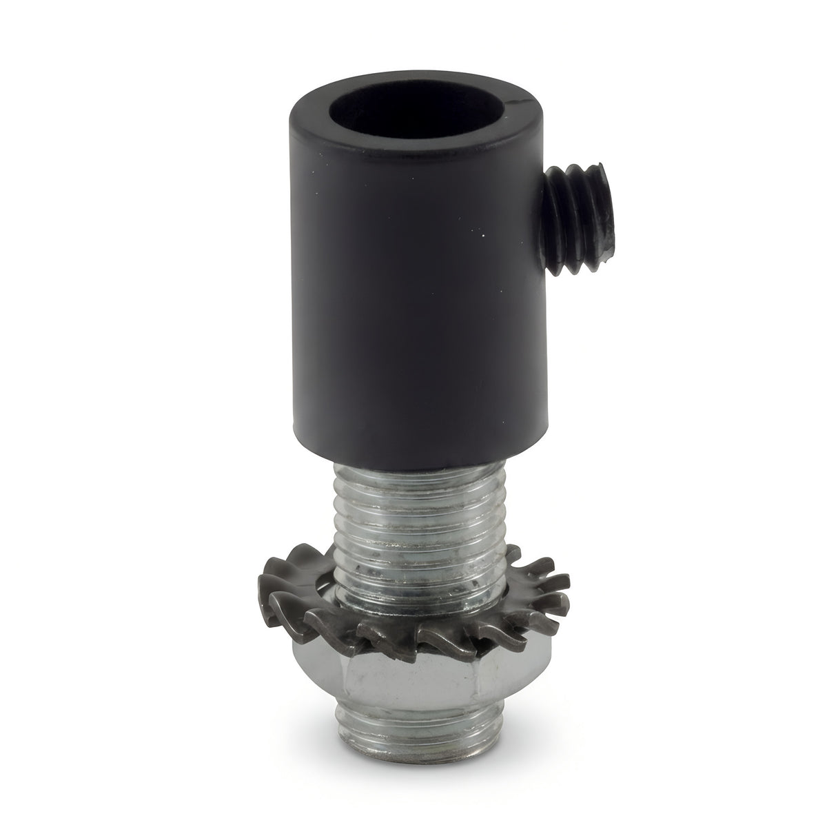 Cilindrische kunststof trekontlasting, draadbuis M10x1 — Zwart