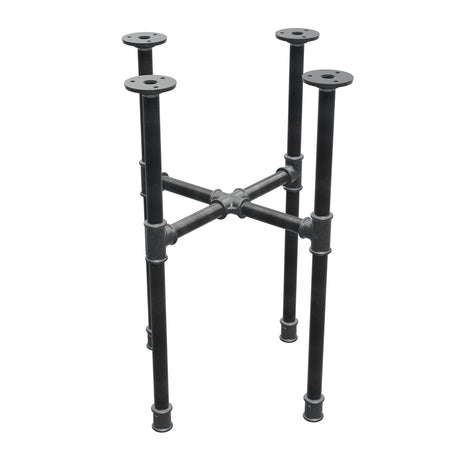 Industrieel gietijzeren salontafelonderstel, kruispoten, 35 × 35 cm, hoogte 52 cm, driekwartaanzicht