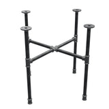 Industrieel gietijzeren salontafelonderstel, kruispoten, 58 × 58 cm, hoogte 52 cm, driekwartaanzicht