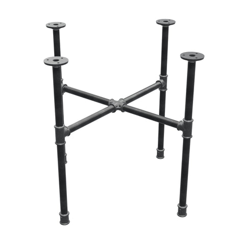 Industrieel gietijzeren salontafelonderstel, kruispoten, 55 × 55 cm, hoogte 52 cm, driekwartaanzicht