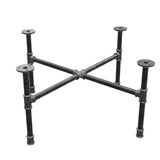 Industrieel gietijzeren salontafelonderstel, kruispoten, 68 × 68 cm, hoogte 32 cm, driekwartaanzicht