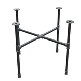 Industrieel gietijzeren salontafelonderstel, kruispoten, 68 × 68 cm, hoogte 52 cm, driekwartaanzicht