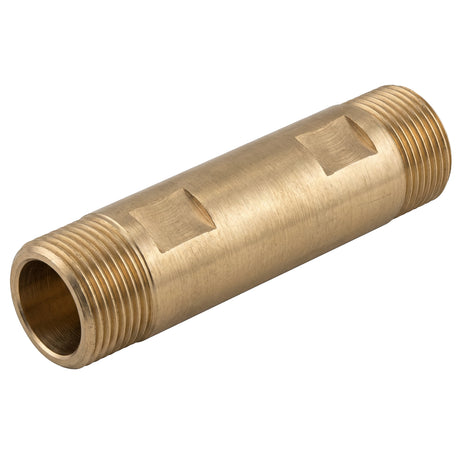 Mannelijke-mannelijke wachtbuis voor watermeter van messing CW617N BSP - isometrische weergave 3/4