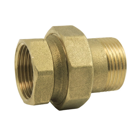 Union droite mâle-femelle à portée conique en laiton CW617N BSP - vue de face