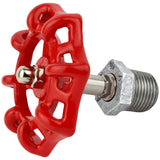 Rood handwiel op verlengde halve nippel, 72 mm, fitting van gegalvaniseerd gietijzer